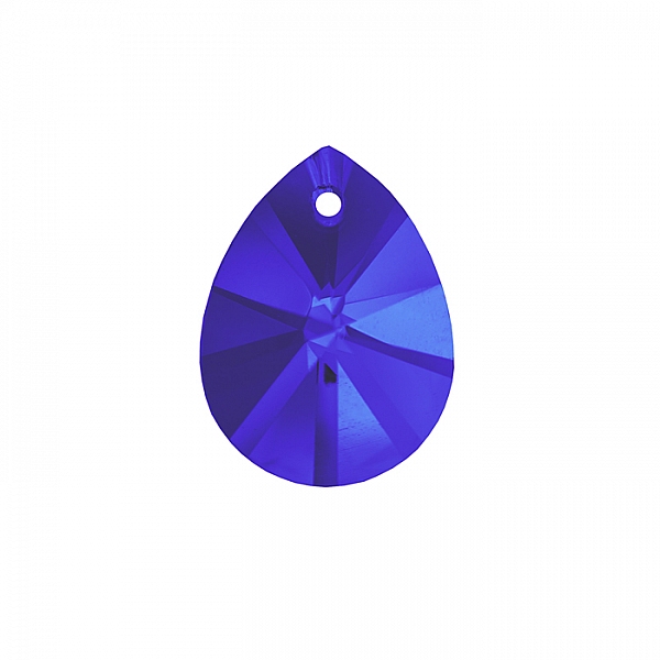 Faceted AAA Crystal Glass Pear Shaped Pendant Blue 16mm