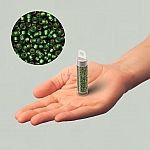 Miyuki Size 15 Semi Matte Silver Lined Dark Green 8.2g