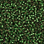 Miyuki Size 15 Semi Matte Silver Lined Dark Green 8.2g