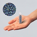 Miyuki Size 15/0 Round Seed Beads Matte Grey AB - 8.2g
