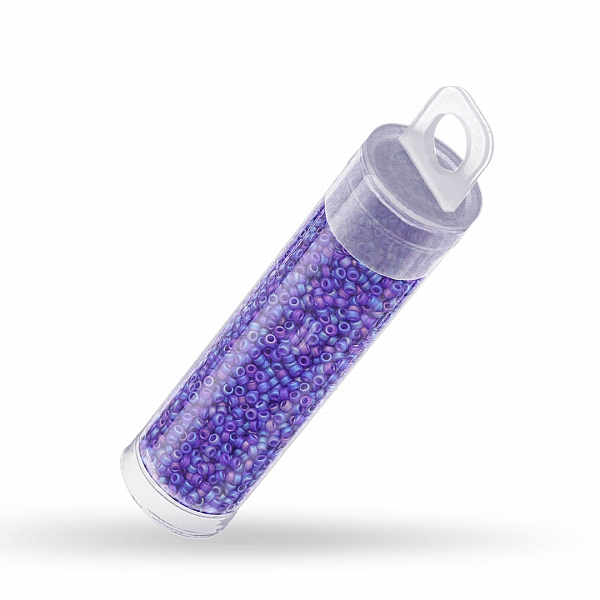 Miyuki Round Seed Beads Size 15/0 Matte Cobalt AB 8.2g Miyuki Round Seed Beads Size 15/0 Matte Cobalt AB 8.2g