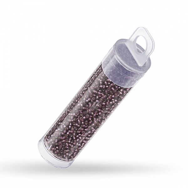 Miyuki 15/0 Matte Silver Lined Dark Smoky Amethyst 8.2g