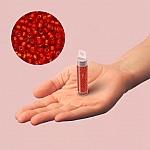 Miyuki 15/0 Seed Bead Matte Silver Lined Flame Red 8.2g