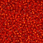 Miyuki 15/0 Seed Bead Matte Silver Lined Flame Red 8.2g