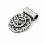 25mm Aztec Swirl Antique Silver Oval Metal Pendant PK1