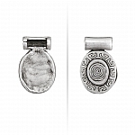 25mm Aztec Swirl Antique Silver Oval Metal Pendant PK1