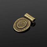 Aztec Swirl Antique Brass Oval Metal Pendant 25mm (PK1)