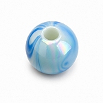 8mm Blue & White Iridescent Marbled Acrylic Round Bead (PK1) 8mm Blue & White Iridescent Marbled Acrylic Round Bead (PK1)