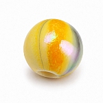 8mm Yellow & Orange Iridescent Marbled Acrylic Round Bead (PK1)
