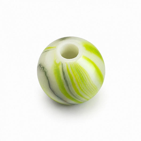 8mm Lime Green & White Iridescent Marbled Acrylic Round Bead (PK1) 8mm Lime Green & White Iridescent Marbled Acrylic Round Bead (PK1)