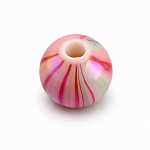 8mm Pink & Red Iridescent Striped Acrylic Round Bead (PK1) 8mm Pink & Red Iridescent Striped Acrylic Round Bead (PK1)