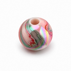 8mm Lightweight Iridescent Marbled Acrylic Round Bead – Pink & Purple Swirl (PK1)