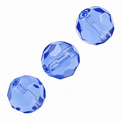 Light Blue Faceted Glass Round Beads 10mm - Pack of 3