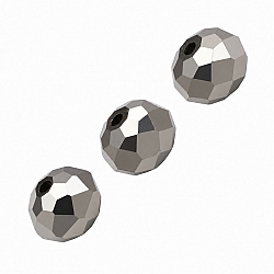 Gunmetal Grey Faceted Glass Round Beads 8mm - Pack of 3