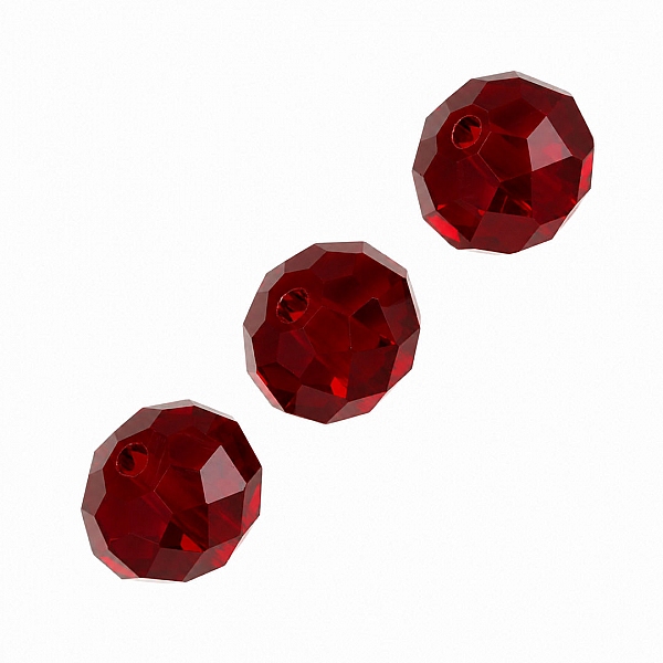 Ruby Red Faceted Glass Round Beads 8mm - Pack of 3 Ruby Red Faceted Glass Round Beads 8mm - Pack of 3