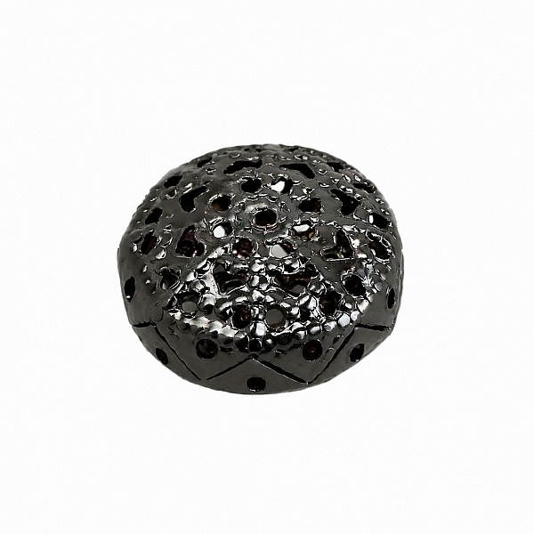 Black Metal Filigree Saucer Bead 13x6mm (PK1)