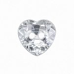 Clear Faceted Acrylic Heart Button 12mm (PK1)