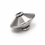 Antique Silver Plain Flying Disc Saucer Bead 16mm PK1
