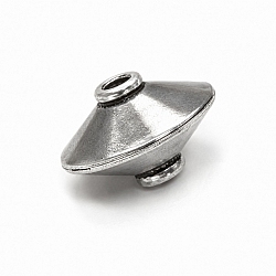 Antique Silver Plain Flying Disc Saucer Bead 16mm PK1