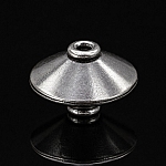 Antique Silver Plain Flying Disc Saucer Bead 16mm PK1