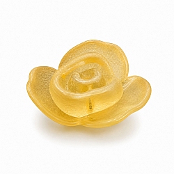 Acrylic Rose Flower Charm Pendants 28mm Orange PK1