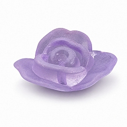 Acrylic Rose Flower Charm Pendants 28mm Purple PK1