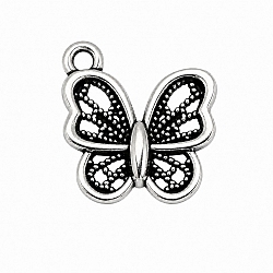 Antique Silver Butterfly Charm Pendant 12x12mm (PK1)