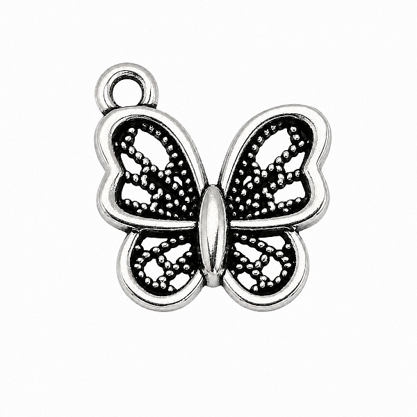 Antique Silver Butterfly Charm Pendant 12x12mm (PK1) Antique Silver Butterfly Charm Pendant 12x12mm (PK1)