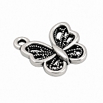 Antique Silver Butterfly Charm Pendant 12x12mm (PK1) Antique Silver Butterfly Charm Pendant 12x12mm (PK1)