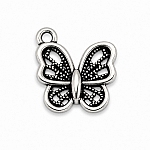 Antique Silver Butterfly Charm Pendant 12x12mm (PK1) Antique Silver Butterfly Charm Pendant 12x12mm (PK1)