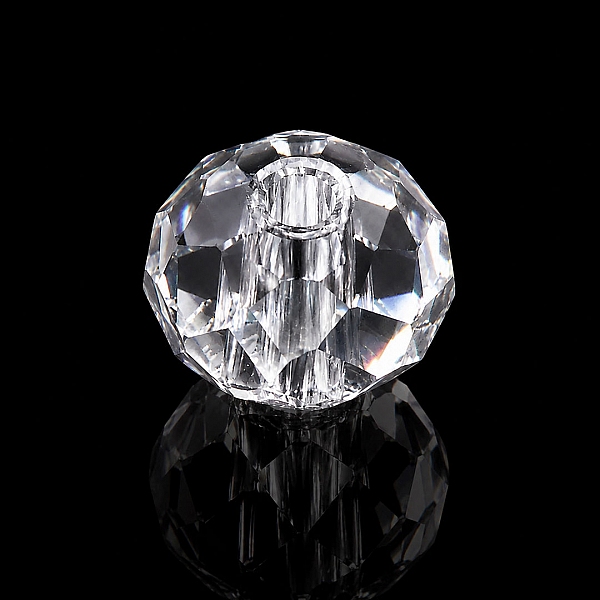 Clear Transparent Faceted Glass Bead 6mm - 1 Piece