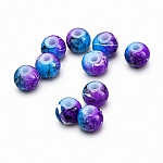 Blue Purple Marbled Glass Beads 4mm - Pack of 10