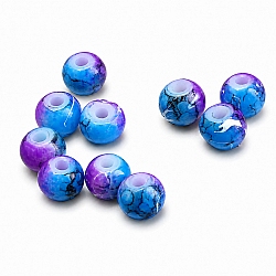 Blue Purple Marbled Glass Beads 4mm - Pack of 10