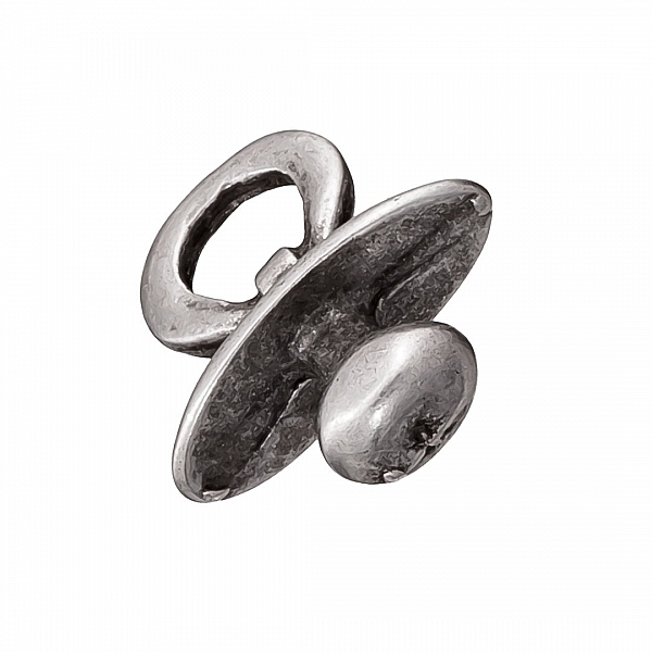 Antique Silver 18mm Metal Dummy Charm Pendant PK1