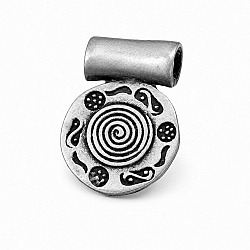 Antique Silver 20mmx15mm Oval Swirl Metal Pendant (PK1)