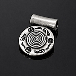 Antique Silver 20mmx15mm Oval Swirl Metal Pendant (PK1)