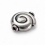 Antique Silver Snail Shell Swirl Round Bead 15mm PK1