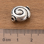 Antique Silver Snail Shell Swirl Round Bead 15mm PK1