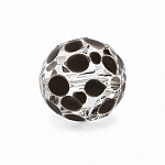 Grey Spotted Hand Painted 10mm Faceted Glass Bead PK1