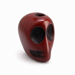 Red Brown Acrylic Resin Gothic Skull Bead 16mm PK1