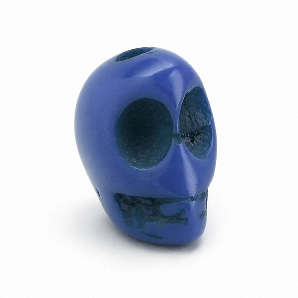 Blue Acrylic Resin 3D Gothic Skull Bead 16X15mm PK1