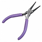 Round Nose Jewellery Pliers with Purple Handles - 120mm