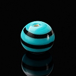 Spiral Pattern Turquoise Round Glass Bead 12mm PK1