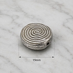 Enamelled Hypnotic Swirl Beige Round Metal Bead 19mm PK1