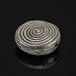 Enamelled Hypnotic Swirl Beige Round Metal Bead 19mm PK1