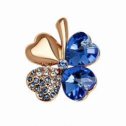 Blue Austrian Crystal Four Leaf Clover Pendant 26x21mm (PK1)