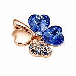 Blue Austrian Crystal Four Leaf Clover Pendant 26x21mm (PK1)