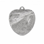 Hammered Flat Heart Charms Antique Silver 20x18mm (PK1)