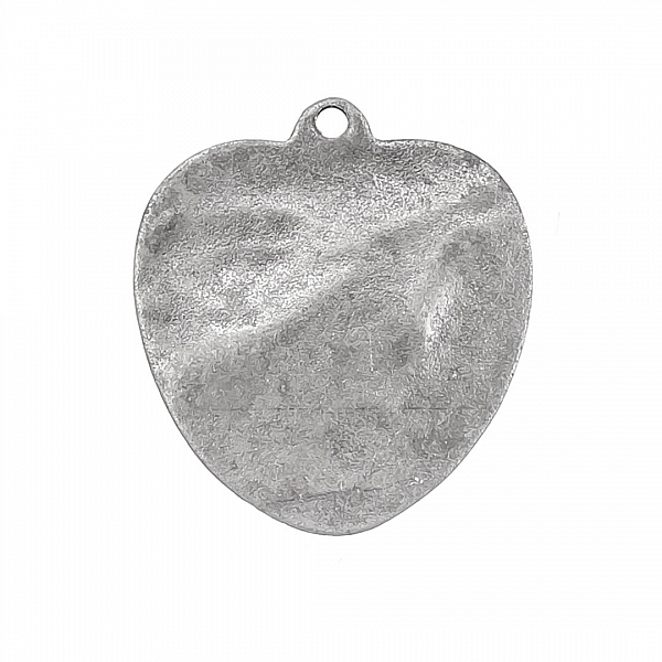 Hammered Flat Heart Charms Antique Silver 20x18mm (PK1)