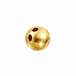 Gold Vermeil Two Hole Ball Button Bead 7mm (Pack of 1)
